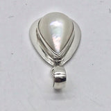 Sterling Silver Natural Mabe Pearl Teardrop Pendant
