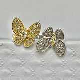 Twin Butterflies CZ Pave Ring
