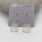 Sterling Silver Oblong Net Earrings