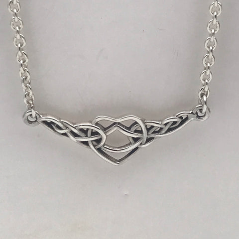 Silver Celtic Heart Triquetra Necklace