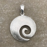 Brushed Silver Swirl Pendant