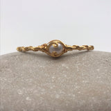 Gold wired 3 Pearl bracelet