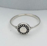 Sterling Silver Granulated Puffed Circle Ring