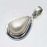 Sterling Silver Natural Mabe Pearl Teardrop Pendant