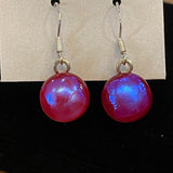 Hand made glass earrings 12mm