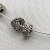 Sterling Silver European Large Hole Bead Pair