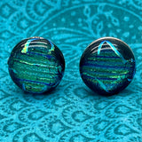 Cufflinks Solid 925 Sterling Silver hand made glass