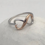 Two Hearts entwined Infinity Ring
