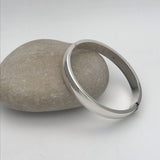 Sterling Silver Flat, Opening Hollow Round Bracelet
