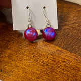 Hand made glass earrings 12mm