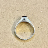 Amber Twist Oval Silver Ring