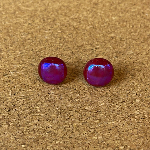 Purple glass earrings deals