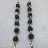 Glasses/mask gold extension chain faceted crystals