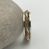 Edged Spinner Silver Gold Ring