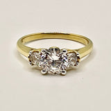18Kt Gold Vermeil Sterling Silver Yellow Gold 7mm Diamond Ring