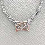 Double Silver Gold Celtic Design Necklace