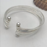 Sterling Silver 5 Band Attached Bar Bracelet