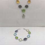 Quartz Necklace and Bracelet Set