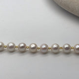 Sterling Silver Freshwater Pearl with Gold Bracelet