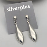 Sterling Silver Shiny Point Drop Earrings