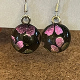 Hand made glass earrings 12mm