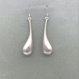Sterling Silver Brushed Silver Drop Earrings
