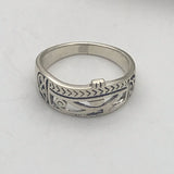 Sterling Silver Multi-pattern Egyptian Ring