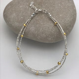 Gold Pyrite Balls with three strands