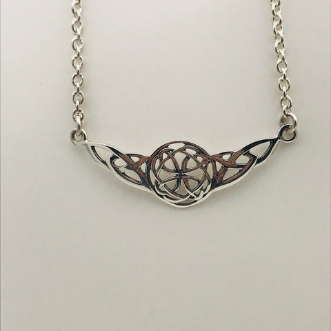 Silver Celtic Knot Circle Necklace