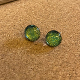 Hand made glass earrings 12mm