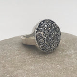 Large Round Head Marcasite Ring