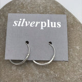 Sterling Silver Simple Hoop Earrings 18 mm