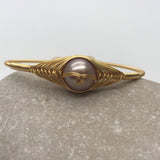 Gold Wired Bracelet w3 Pearls