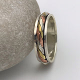 Edged Spinner Silver Gold Ring