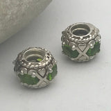 Sterling Silver European Large Hole Bead Pair