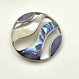 Waves Cut Out Inlaid Stone Pendant