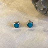 Small Round Inlaid Stud Earrings