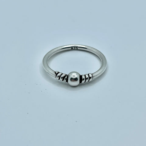 Karen Tribal Swirl Ball Ring