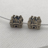 Sterling Silver European Large Hole Bead Pair
