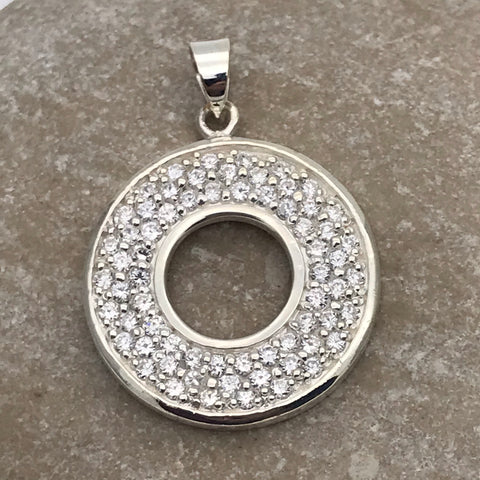 Pave Diamond Circle Pendant