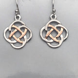 Gold Vermeil Sterling Silver 18Kt Rose Gold Celtic Knot Earrings