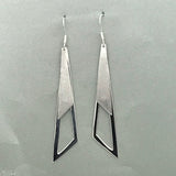 Matt/Shiny Double Triangle Drop Earrings