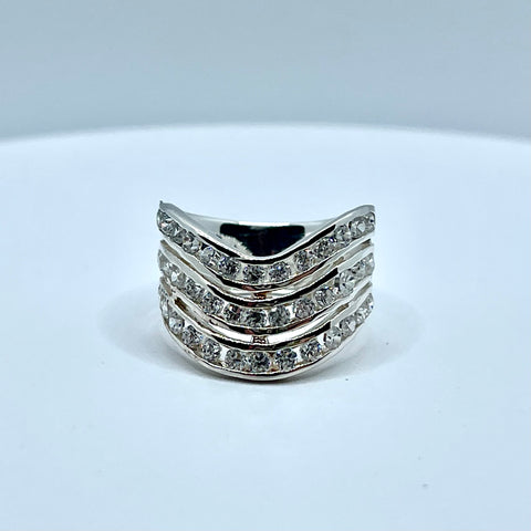 Diamond Chevron Band Ring