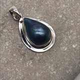 Sterling Silver Mabe Pearl Peacock Teardrop Pendant
