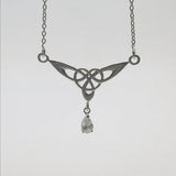 Silver Triquetra CZ Teardrop Necklace LP