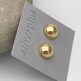 Large Silver Domed Stud Earrings