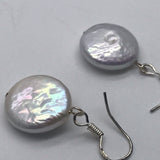 Freshwater Coin Pearl Hook Earrings
