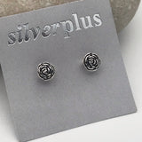 Sterling Silver Dainty Peony Stud Earrings