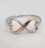 Two Hearts entwined Infinity Ring