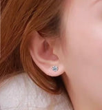 Diamond 4mm Solitaire Silver Earrings